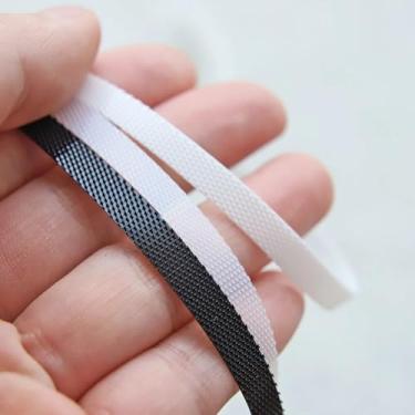 Imagem de Peachcor 6Mm / 0,24" Super Fino Sew On Fastener Strap, Minúsculo Gancho E Fita De Laço, Para Roupas De Boneca, Suprimentos De Artesanato De Costura De Boneca, Em 3 Cores (1 Jarda)