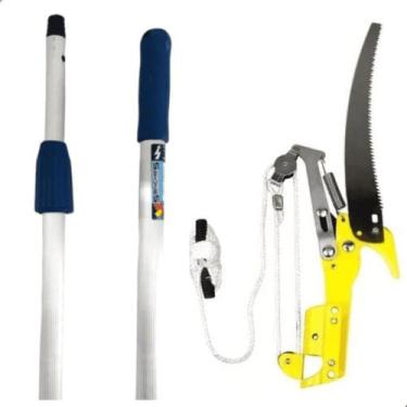Imagem de Serrote Podador Serra e Poda Galhos Altos com Cabo Extensor 3 Metros -