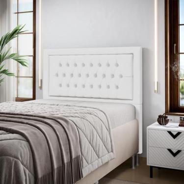 Imagem de Cabeceira Pegasus 195 Premium / A-013 Couro Artificial Branco - ARADEC