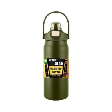 Imagem de Garrafa Térmica de Aço Inoxidável Portátil com Canudo - Garrafa de Vác