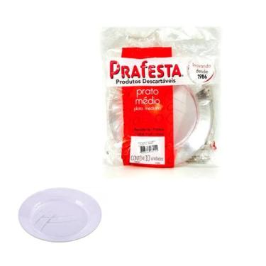 Imagem de Prato redondo médio cristal com 10 unidades prafesta 