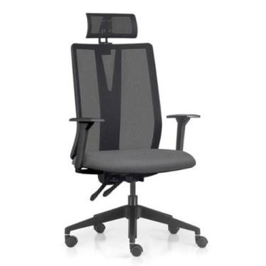 Imagem de Cadeira Escritório Giratória Presidente Flow F02 Base Preta Crepe Graf