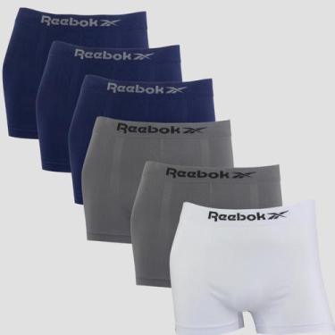 Imagem de Kit 6 Cuecas Boxer Masculina Reebok Original Lisa Premium, 3 marinho, 