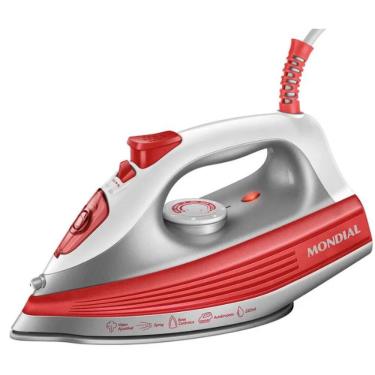 Imagem de Ferro De Passar A Vapor Mondial Ceramic Turbo Luxx Red 1200W  127V