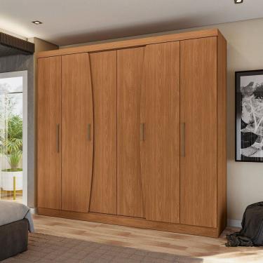Imagem de Guarda-Roupa Casal M556 6 Portas 3 Gavetas Canela - Kappesberg