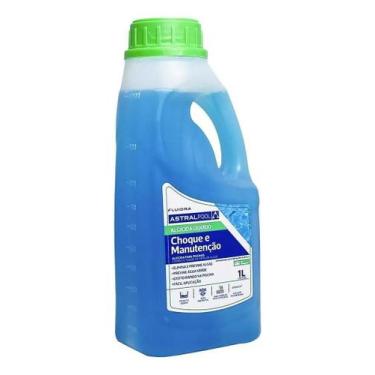 Imagem de Algicida Líquido Choque E Manutenção 1 Litro Para Limpeza De Piscina A