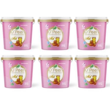 Imagem de Kit 6 Cera Depilatória Corpo Morna Hidrossolúvel 300g Dpeel, Mel