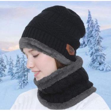 Imagem de Kit Inverno ( 1 Gola + 1 Touca ) Térmica  Frio Neve - Importada, Preto