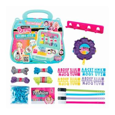 Imagem de Kit Bolsinha Ateliê Infantil Pulseira Letra Azul - Polibrinq