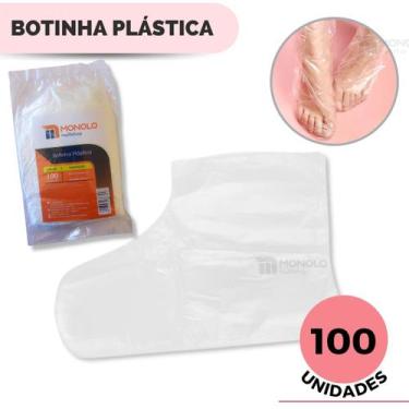Imagem de Bota Botinha Plástica Descartável Pedicure pés com 100 Unidades - Mono