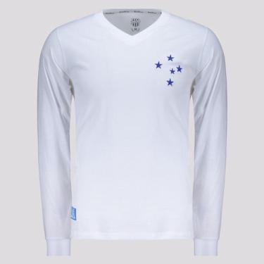 Imagem de Camisa Cruzeiro Retrô 1976 Manga Longa Branca - Retromania, M