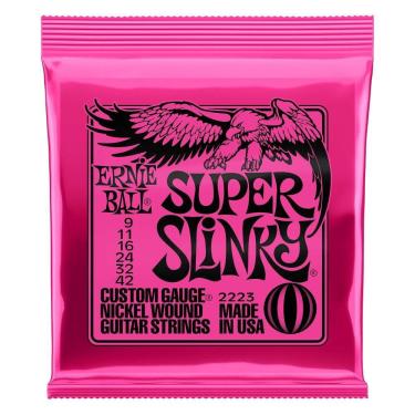 Imagem de Corda Guitarra 009 Ernie Ball Encordoamento Cordas 9 Super Slinky Niquel 09 009