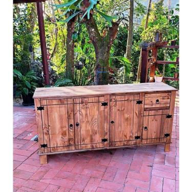 Imagem de Balcão C/tampo Madeira Maciça 80x40x1,60 Plus Rio Negrinho