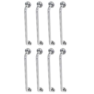 Imagem de Alça Barra De Apoio 60cm Inox Kit 8 Unidades Banheiro Suporte Idoso Deficiente Cadeirante Acessibilidade Segurança Corrimao Escada