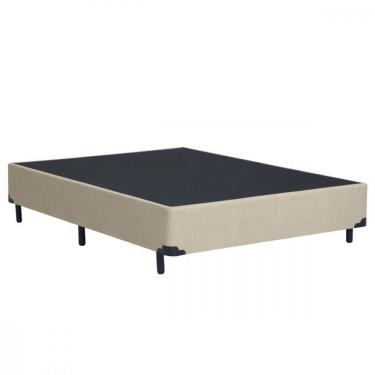 Imagem de Base Cama De Casal Box 138x188x25 Corino Linho Areia Dancar Areia