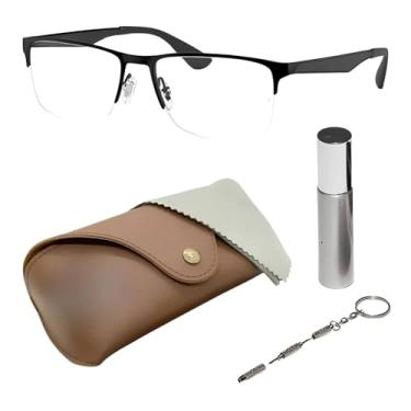 Imagem de Ray-Ban RB6335 Óculos de metal retangular com kit de óculos - Óculos com almofadas de nariz ajustáveis - Armação feminina de designer com lentes transparentes, Armação preta | Lente transparente