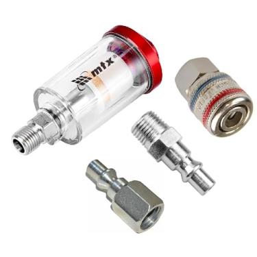 Imagem de Mini Filtro Ar Pistola De Pintura + Kit Engate Rápido 1/4