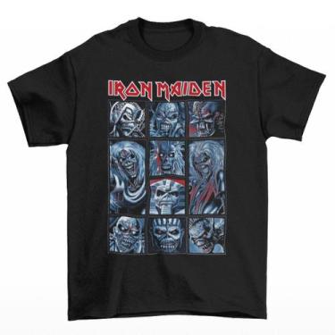 Imagem de Camisa Estampada da Banda de Rock Iron Maiden Black Metal Camiseta - N