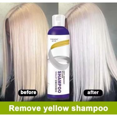 Imagem de Matizador PERFEITO VIKADA Shampoo Removedor de Tons Amarelados para Cabelos Loiros e Grisalhos, Violeta, 250ml