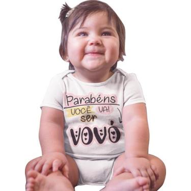 Imagem de Body De Bebê Divertido Parabéns você vai Ser Vovó Recém Nascido Rosa B