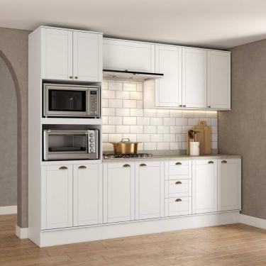 Imagem de Armário de Cozinha Completa c Balcão Milla Bloom Carraro Branco