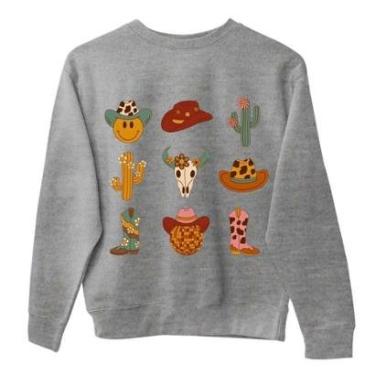 Imagem de Moletom Sem Capuz Estampa Desenho Country Texas Algodao e Poliester Alta Qualidade Casual Dia a Dia-Unissex