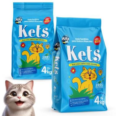 Imagem de Areia Kets Gatos Sanitaria 4 ou 12kg Higienica Tradicional, 4kg