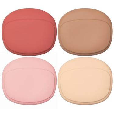Imagem de Capa de fone de ouvido compacta e portátil, 4 peças, com abertura, bolsa de silicone para guardar fones de ouvido, cabos USB, chaves