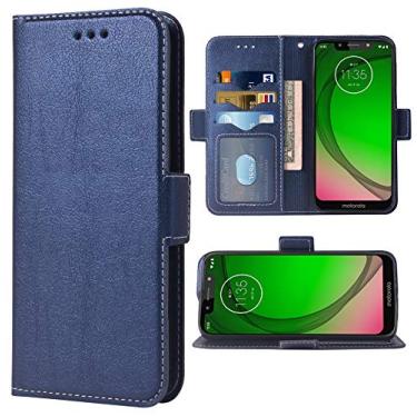 Imagem de Capa de celular para Moto G7 Play/MotoG7 Optimo Folio Flip Wallet Case, compartimentos para cartão de crédito de couro PU, proteção total para celular com suporte para Motorola MotoG7Play G 7 G7Play