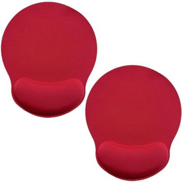 Imagem de Mouse pad com suporte de pulso, pacote com 2 mouse pad ergonômico com almofada de espuma de memória, base de borracha antiderrapante, mouse pad para jogos em casa, escritório, computador, laptop