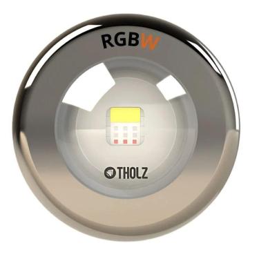 Imagem de Refletor Led 15w Inox Rgb Premium Com Cabo 02 Metros Para Iluminação Piscina - Tholz