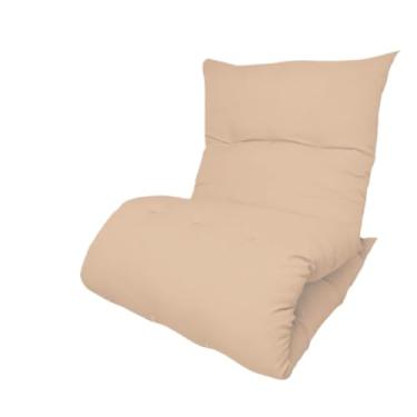 Imagem de Colchonete Futon Dobrável Almofada Poltrona Colchão Portátil Solteiro Pallet Espreguiçadeira(Bege)