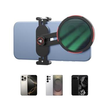 Imagem de TELESIN Suporte universal de filtro de telefone para filtros DSLR de 67 mm, suporte de encaixe com sapata fria e rosca de 1/10.2 cm, leve para viagens e vlogs, para iPhone 16 15 Pro Max, Samsung S24