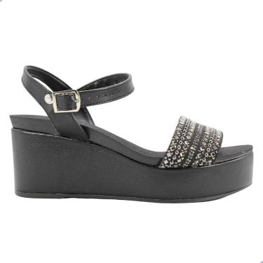 Imagem de Sandália Feminina Beira Rio Camurça Flex Napa Turim Preto