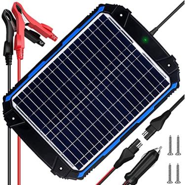 Imagem de Carregador e mantenedor de bateria solar à prova d'água 12V 18W Pro – Controlador de carga MPPT inteligente integrado – Kit de carregamento de gotejamento de painel solar de 12 volts para carro, barco, marinho, motocicleta, trailer
