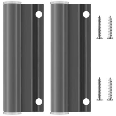 Imagem de CroBlissful 2 conjuntos de folhas de dobradiça para portas de tela cinza superior tempestade peças de substituição de porta de alumínio compatíveis com portas de tela Anderson