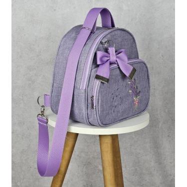 Imagem de KR RK Bolsas Mini Mochila / Mochilinhas 2 em 1 PERSONALIZADAS, Linho l