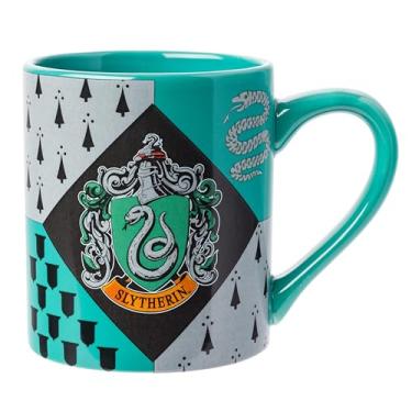 Imagem de Caneca de cerâmica prata Buffalo Harry Potter Hogwarts Sonserina brasão da casa, 400 ml