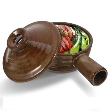 Imagem de STOBAZA 1 caçarola panela com tampa, assadeira para forno, micro-ondas, panela de sopa, antiaderente, micro-ondas, churrasqueira, antiaderente, panela de barro