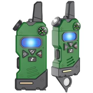 Imagem de Gowtimly Walkie Talkies Para Crianças Com 5 Canais Coloridos, Presentes Para Cesta De Páscoa, Bússola, Lanterna E Lupa, Alcance De 3 Milhas Para Atividades Ao Ar Livre, Acampamentos, Caminhadas, Bri
