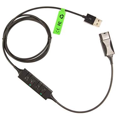 Imagem de Fone de ouvido Call Center, cabo QD de desconexão rápida para adaptador USB com mudo + controle de volume, compatível com fone de ouvido Plantronic, conector QD, plugue para qualquer computador, laptop, VOIP Softphone