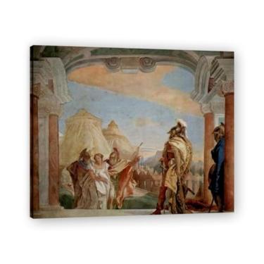Imagem de Impressão em tela Agamemmon Giovanni Battista Tiepolo – Obra-prima rococó barroca, pintura escolar de Veneza, pintura a óleo decorativa para galeria doméstica 50 x 60 cm