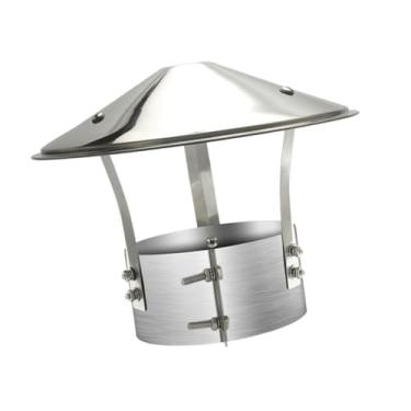 Imagem de XLWLLNJ Tampa da tampa da chaminé de cone de cone, aço inoxidável de aço inoxidável fácil de instalar a tampa da chaminé de chuva de chuva para lareira, Tubo Dia 18cm