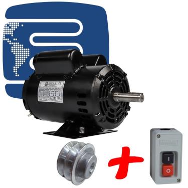 Imagem de Motor Elétrico Monofásico 2Cv 4Pólos Baixa Rotação C/Polia E Chave