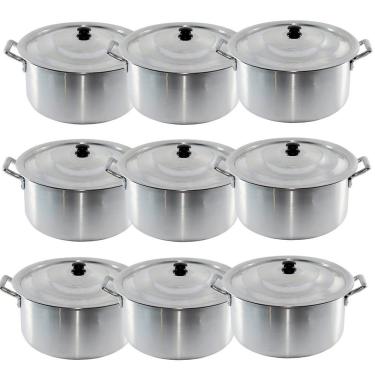 Imagem de Conjunto Caçarola Hotel Panela Industrial Alumínio 9 Peças