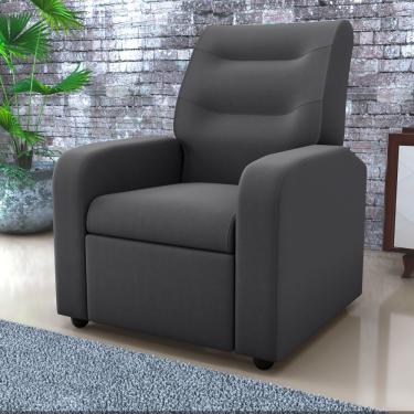 Imagem de Poltrona Decorativa Reclinável Cecilia Veludo Light Cinza