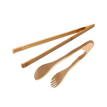 Imagem de Kit Com 2 Pegadores Culinários Multiuso Em Bambu 36cm E 22cm