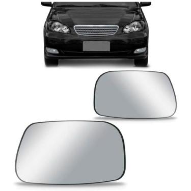 Imagem de Par Lente Espelho Retrovisor Corolla 2003 2004 2005 06 2007 - METAGAL 