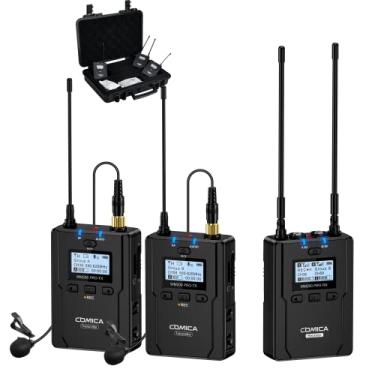 Imagem de COMICA Microfone De Lapela Sem Fio Cvm-Wm200A Pro Para Câmera Com Suporte Cartão Sd, Distância 119 Metros, Uhf Gravação Backup, Cineastas, Podcasts, Vloggers.