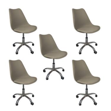 Imagem de Cadeira Office Base Cromada Com Rodizio Giratória Saarinen